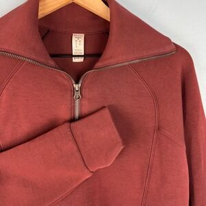 SPANX Air Essentials Half Zip Pullover Sweatshirt Women's XS Red Modal Blend